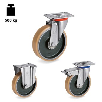 TR-63-NL-M-Ruote con supporti per carichi leggeri e supporti per carichi medi